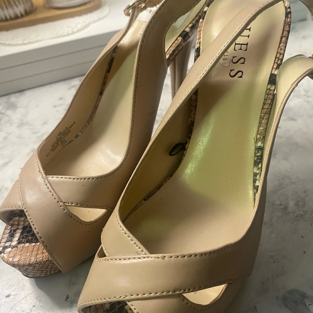 Guess - Nude - Open Toed Slingback Heels